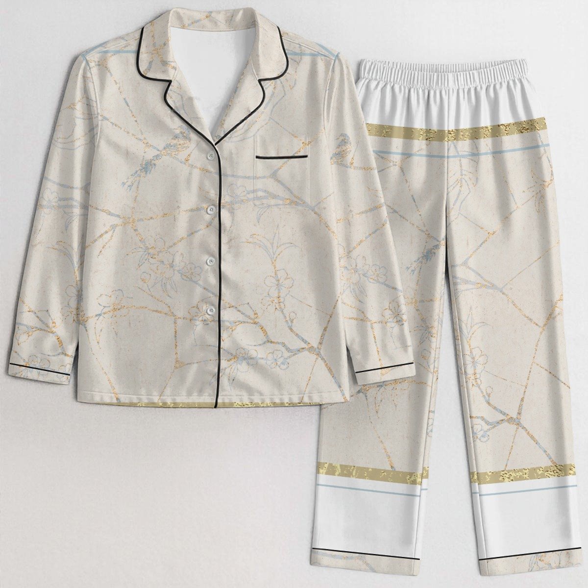 Elegant Blossom Satin Pajama Set product image (1)