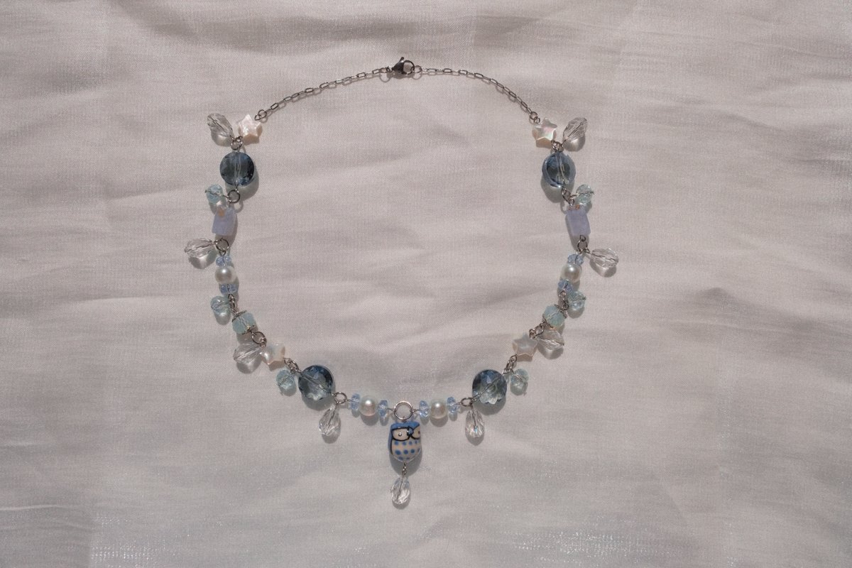Owl of truth - Blue lace agate necklace 🦉 product image (7)