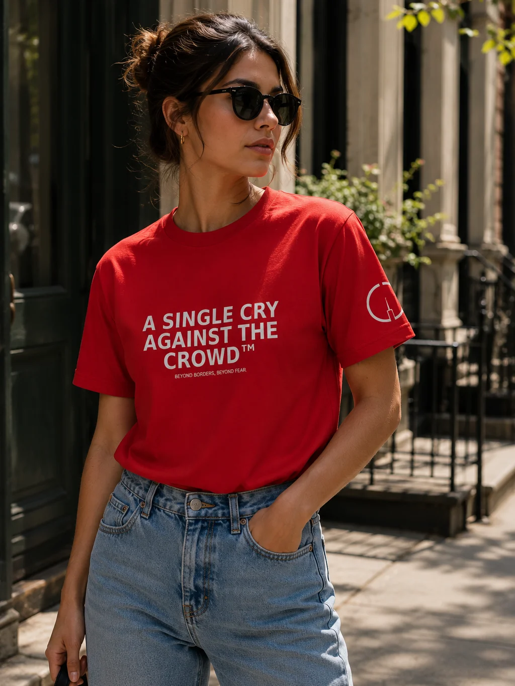 A Single Cry Against the Crowd™ — Signature Organic Red T-Shirt product image (3)
