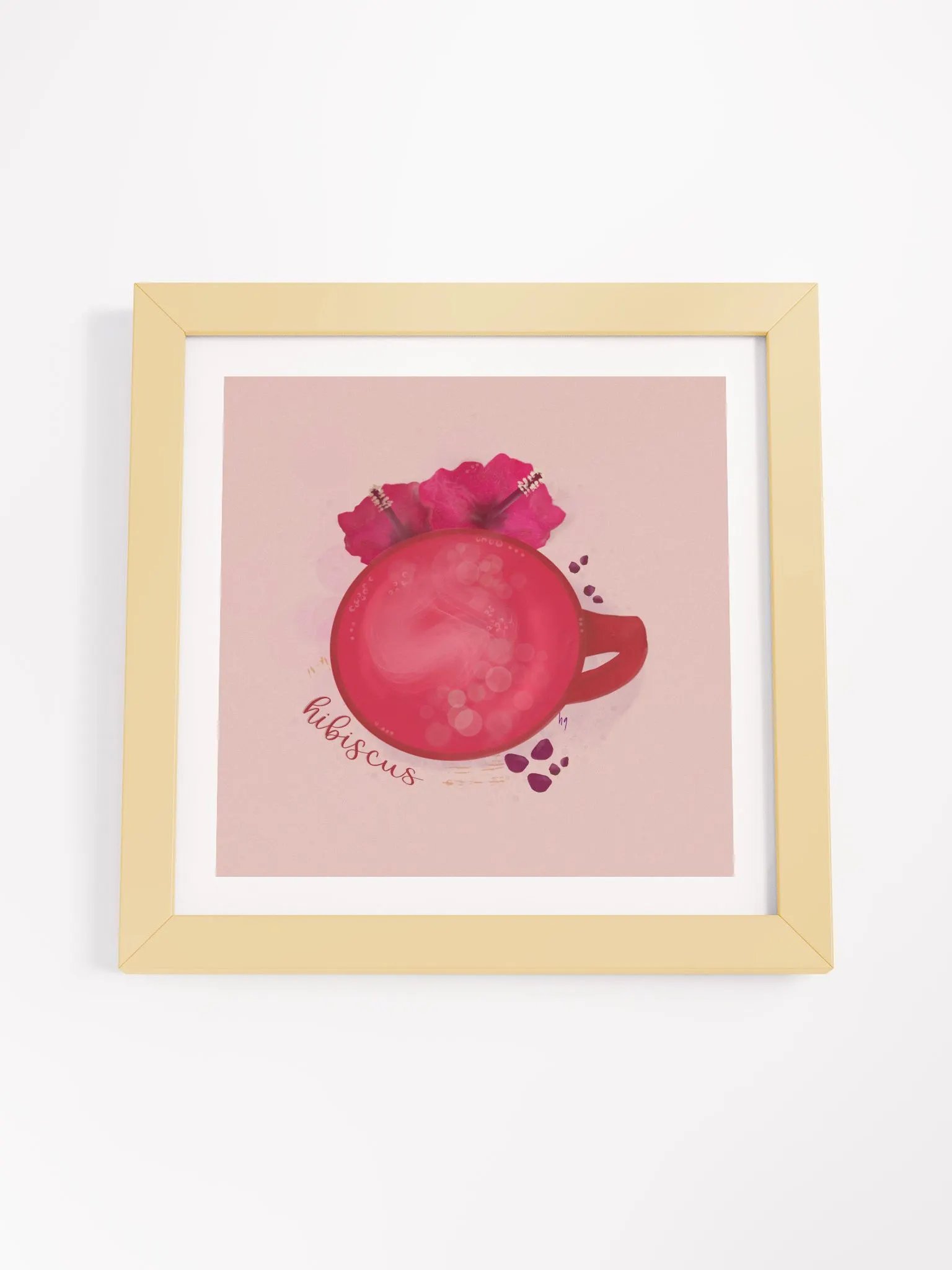 Hibiscus Herbal Tea Framed Poster - Pink product image (4)