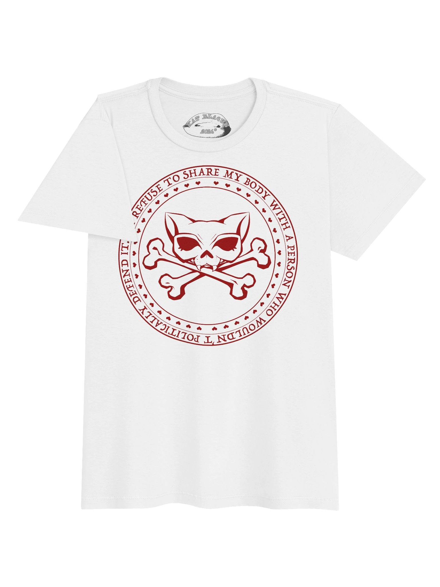 I Refuse Red Ink Kat Skull Tee product image (3)