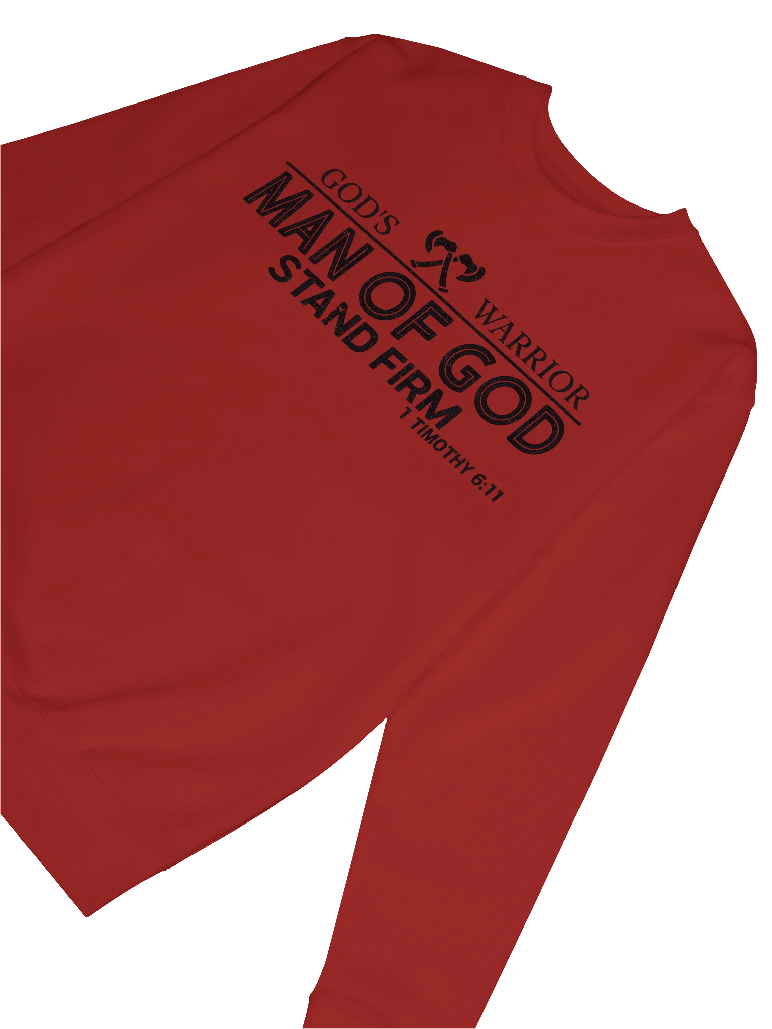 God's Warrior – Man of God | Stand Firm | 1 Timothy 6:11 | Christian Faith Sweatshirt product image (75)