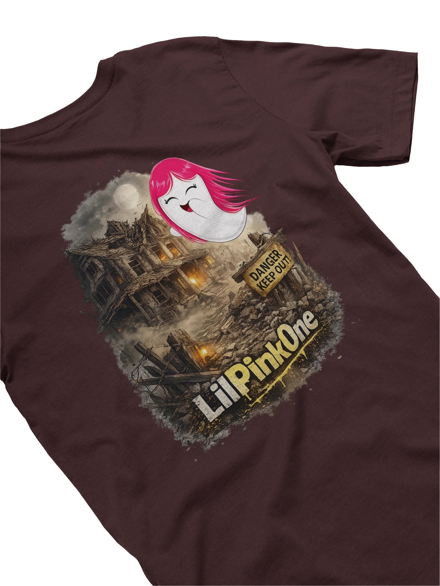 LilPinkOne – Forladt hus Ghost T-Shirt (Unisex) product image (4)