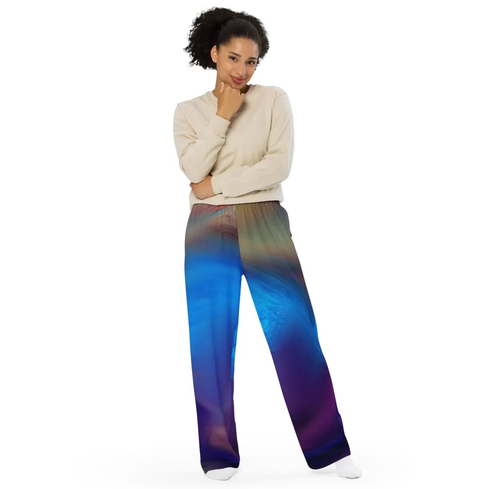 Rainbow Colorful Pattern Unisex Wide Leg Pants | Colorful Pants product image (11)