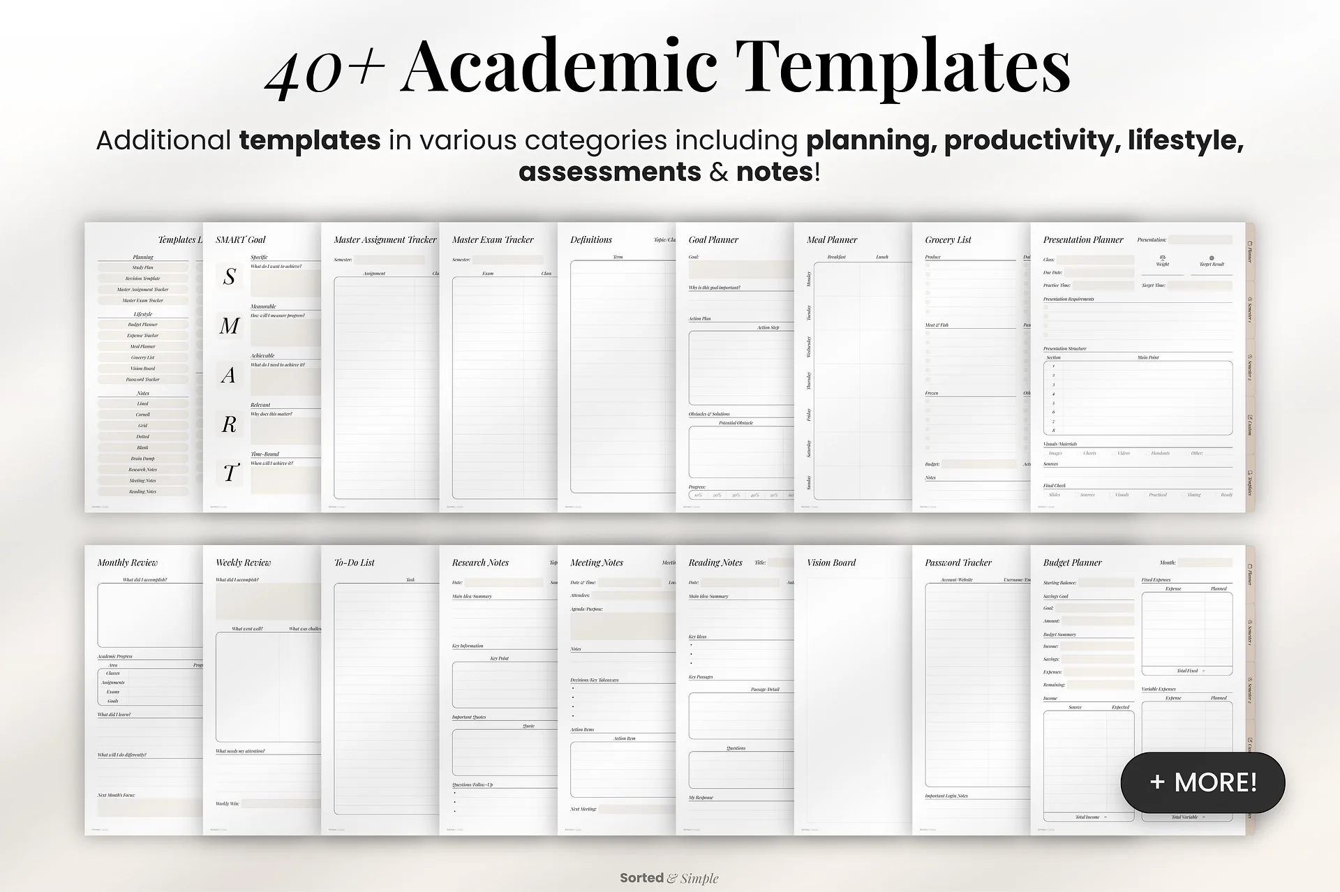 2026/2027 Mid-Year Student Digital Planner Portrait - Oat Beige product image (6)