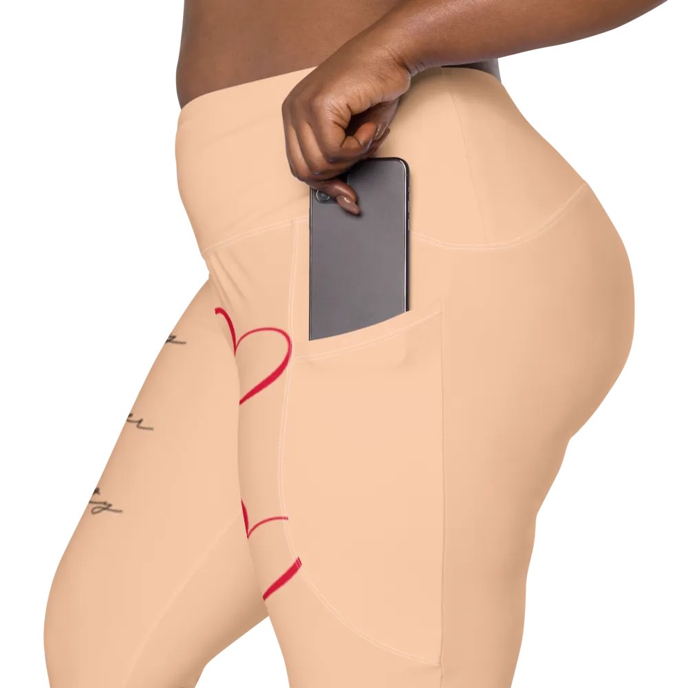 "Qu@lity He@rt" Leggings (Peach) product image (8)
