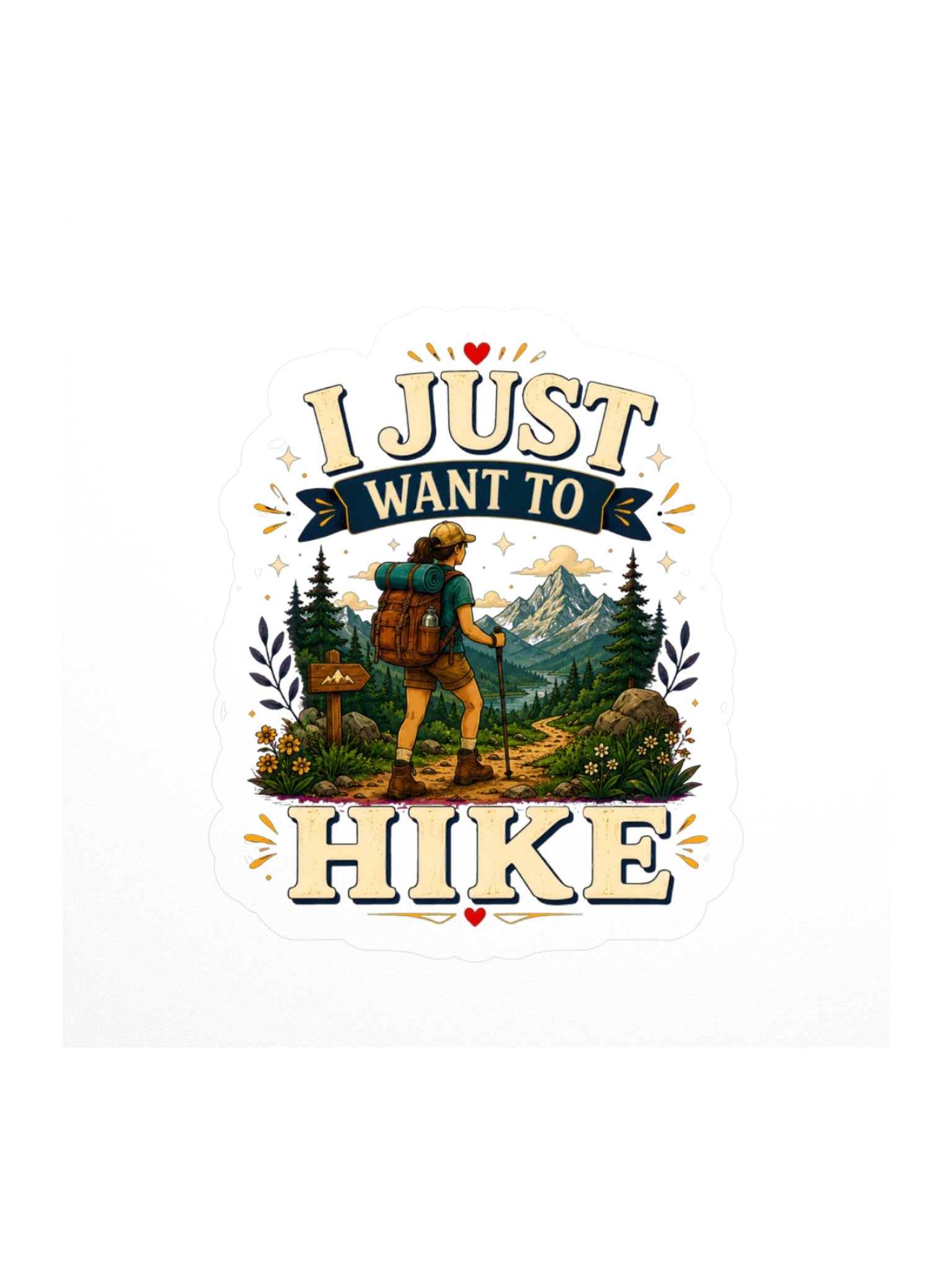 I Just Want To Hike Sticker product image (1)
