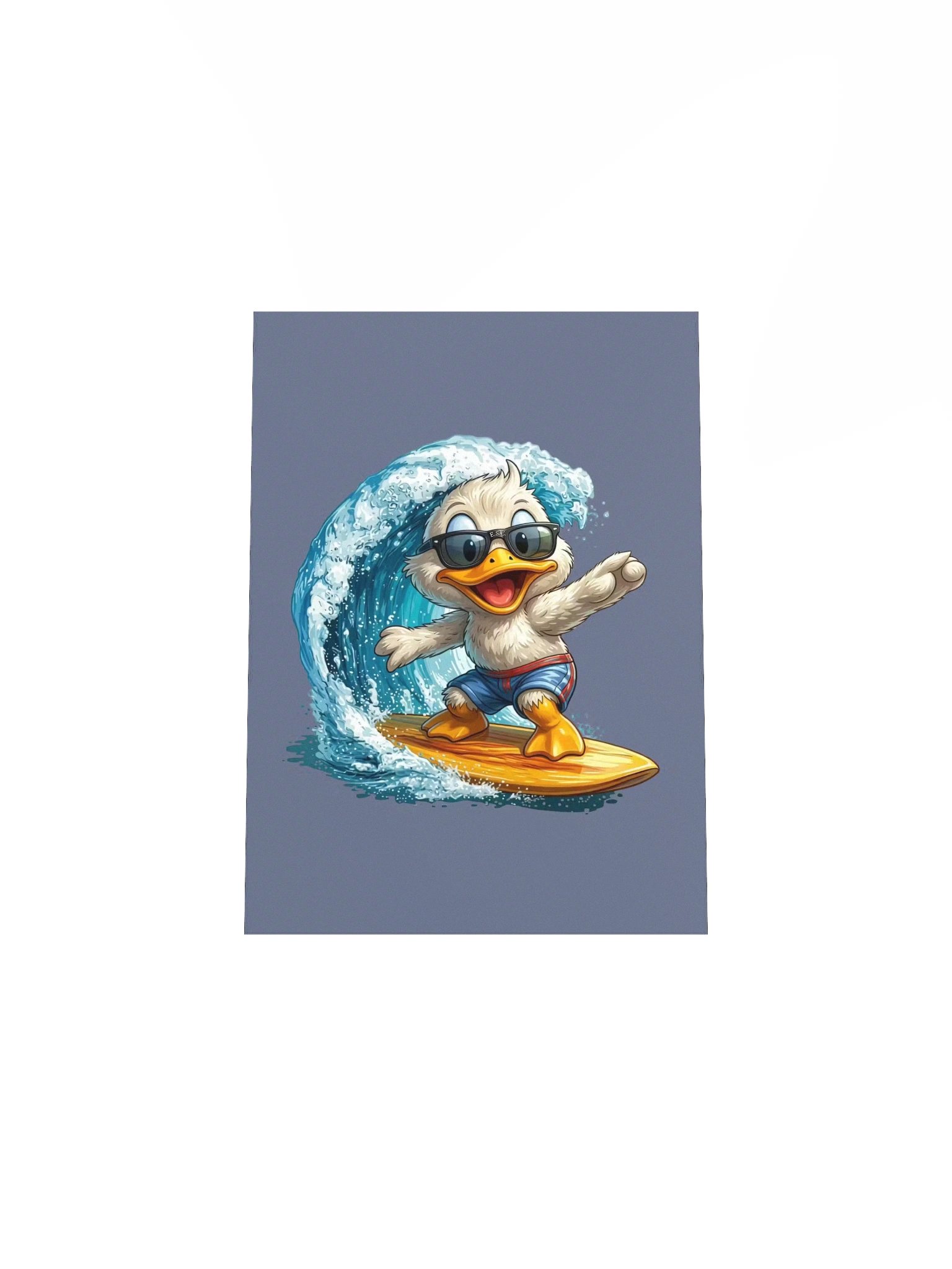 Surfing Duckling Adventure – Radical Wave Rider with Retro Sunglasses Wall Art product image (13)