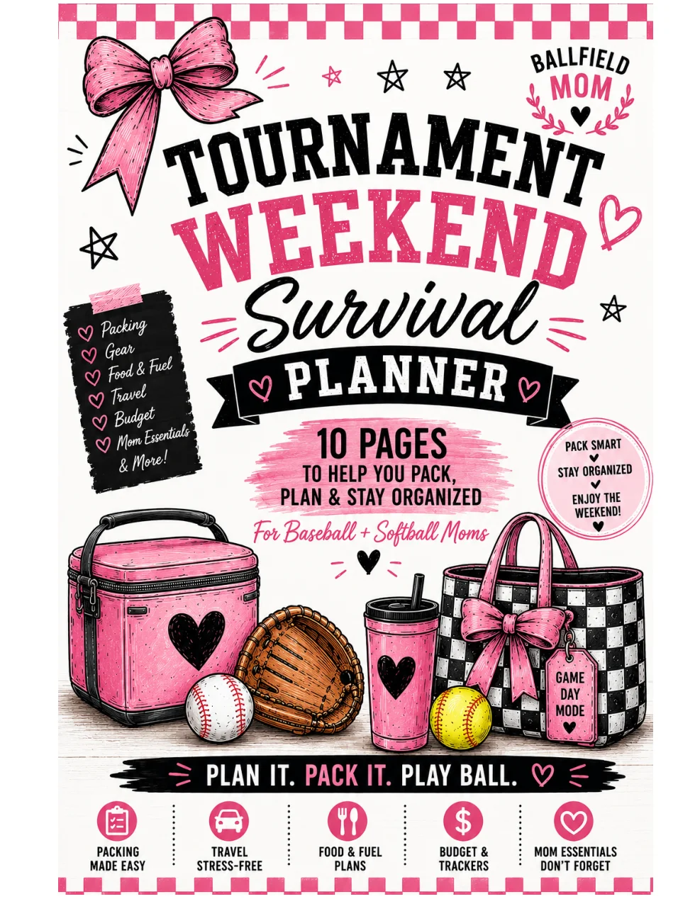 Ballfield Mom Tournament Planner | Printable PDF product image (1)
