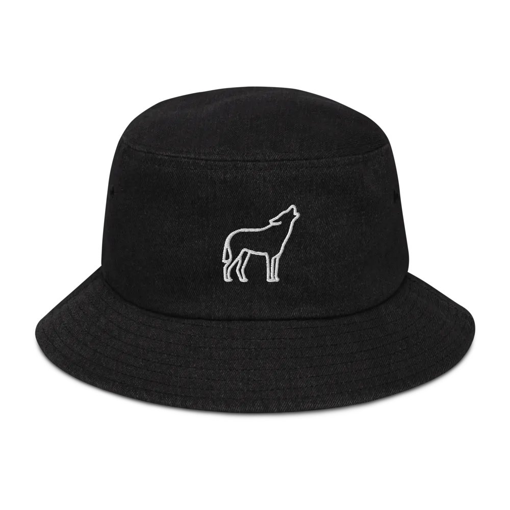 Geometric Wolf Denim Bucket Hat product image (1)