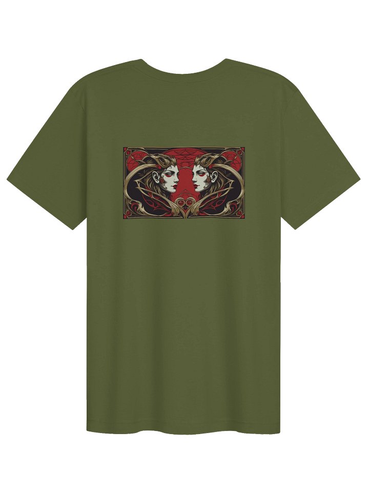 Gemini - Gothic Zodiac, Red Graphic on the back T-Shirt. product image (82)
