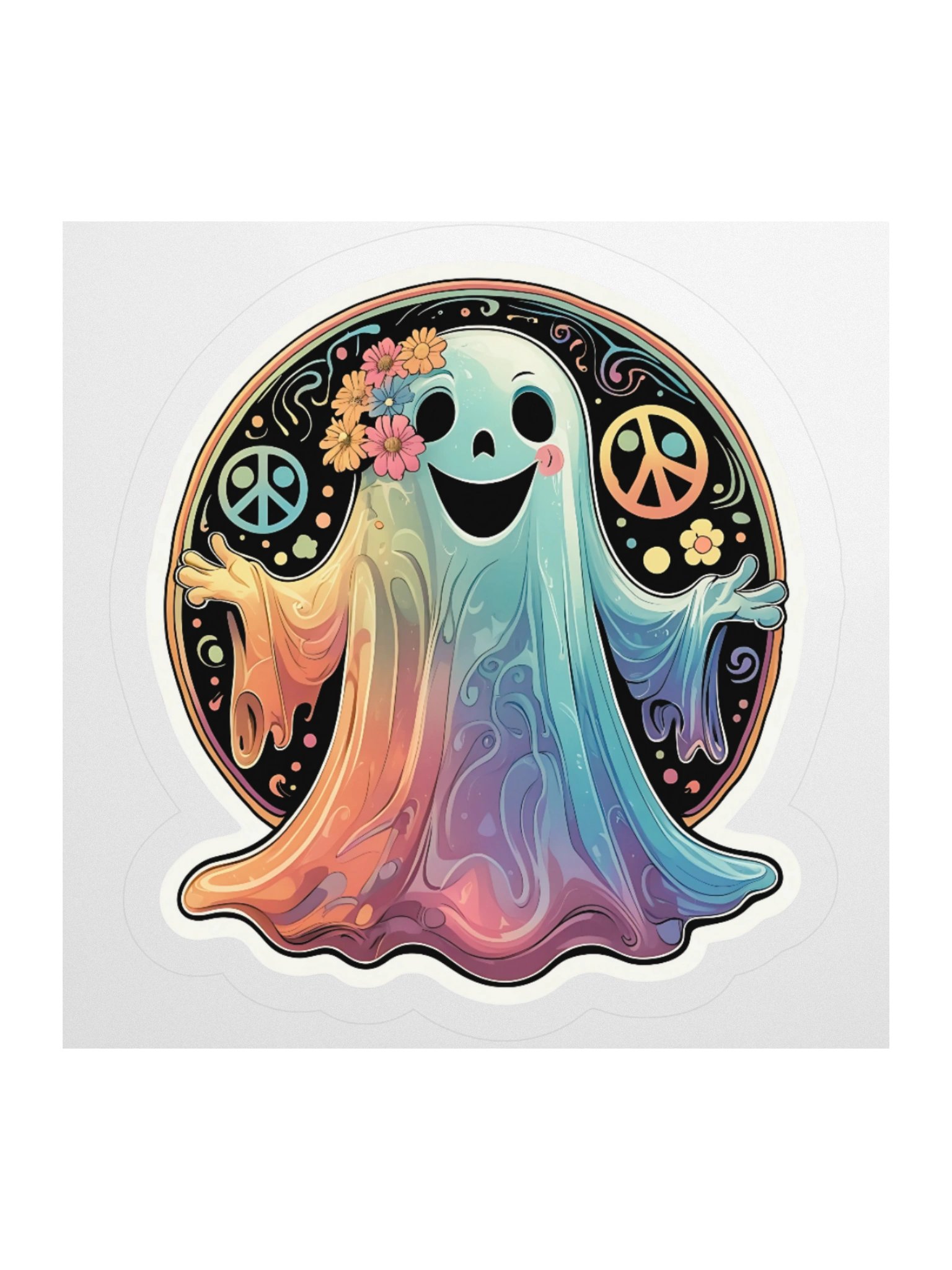 Hippy Ghost Vinyl Stickers product image (1)