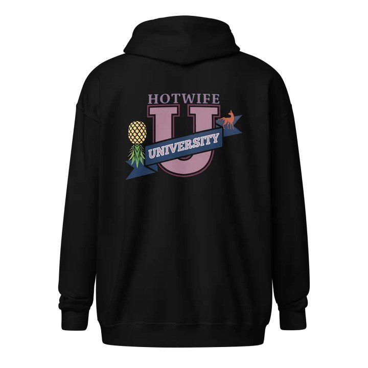 Hotwife University zip front hoodie. product image (1)