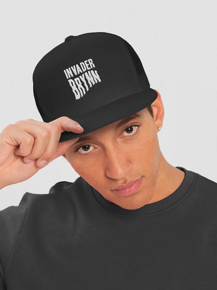 invader trucker cap (white text) product image (1)