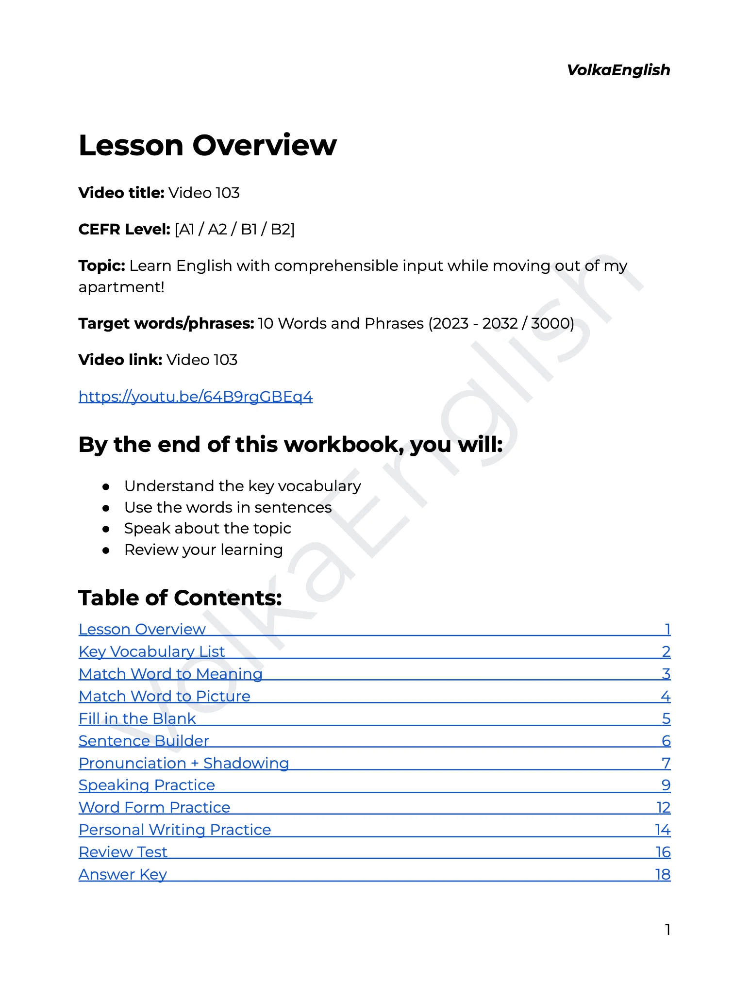 Video 103 Study Pack product image (2)