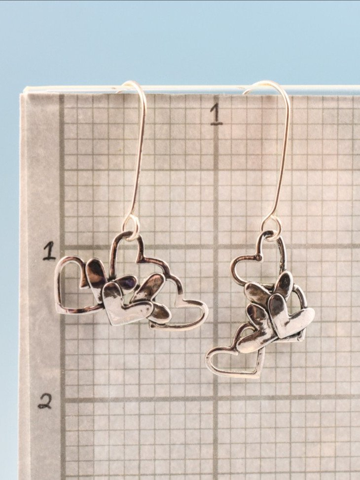 Bunches of Hearts Sterling Silver Earrings – Love in Every Shape product image (2)