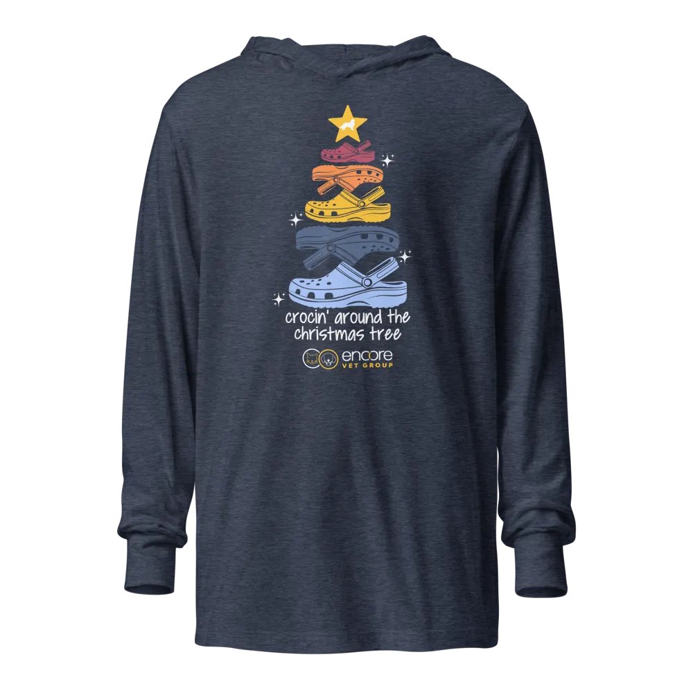 Crocin' Around the Christmas Tree Bella+Canvas Long Sleeve Hooded T-Shirt product image (1)