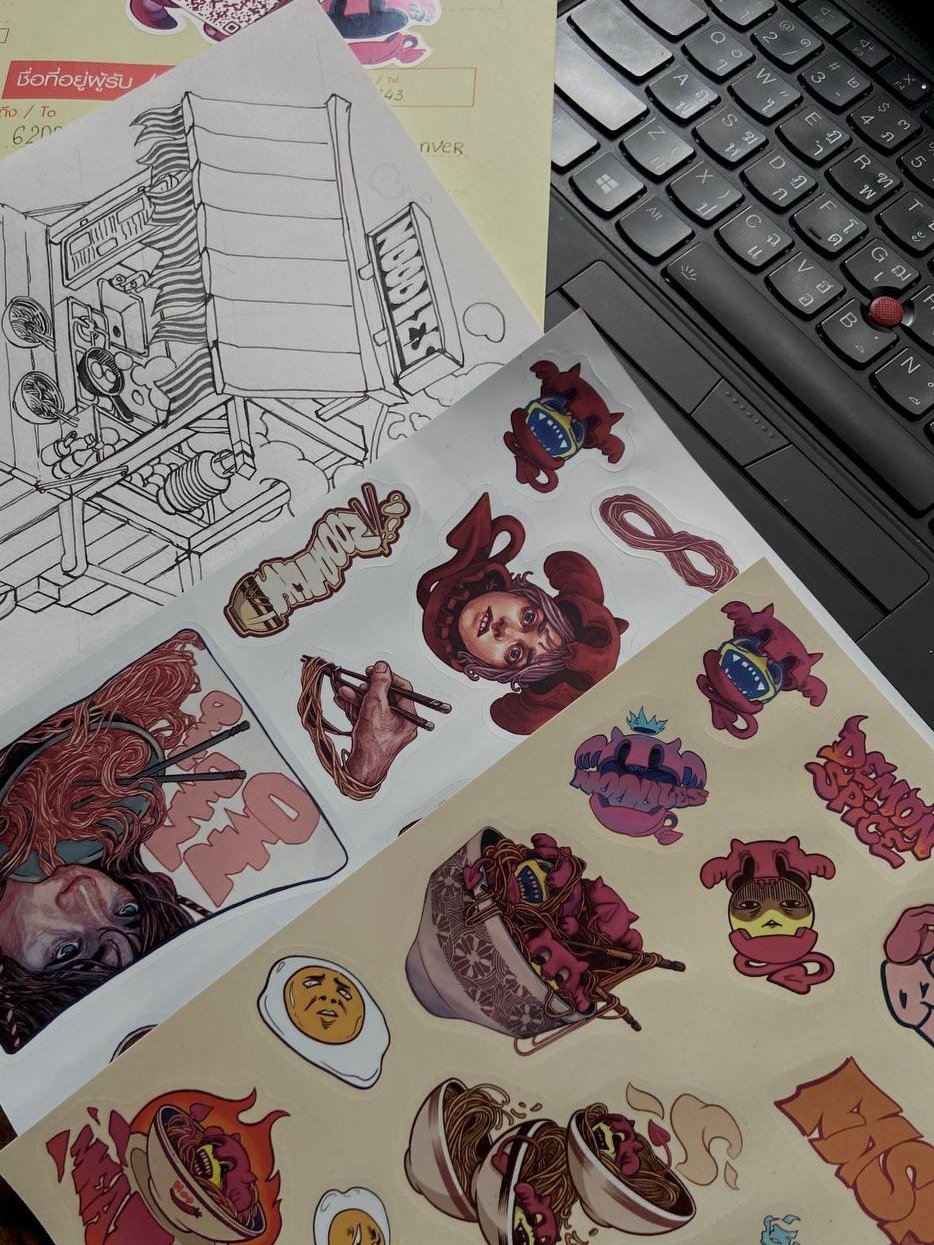 "Noodle set" Artist Sticker Pack / 2 sheets A5 product image (4)