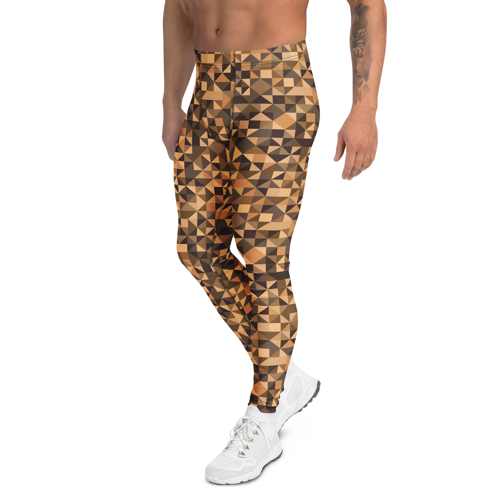 Bold Vintage Geometric Triangles Men's Leggings product image (4)