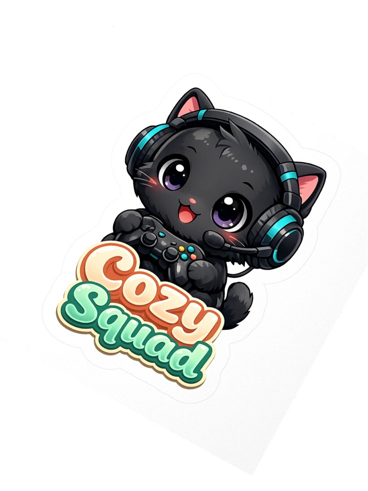 Gamer Cozy Squad Kitty Sticker product image (2)