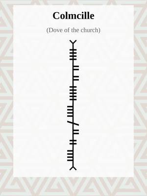 Ogham Word of the Day:Colmcille Explore more Ogham: The Ancient Irish 'Tree Alphabet' , Medieval history and linguistics at OghamLore.com. #Ogham #Ireland #fyp #gaeilge #WordOfTheDay