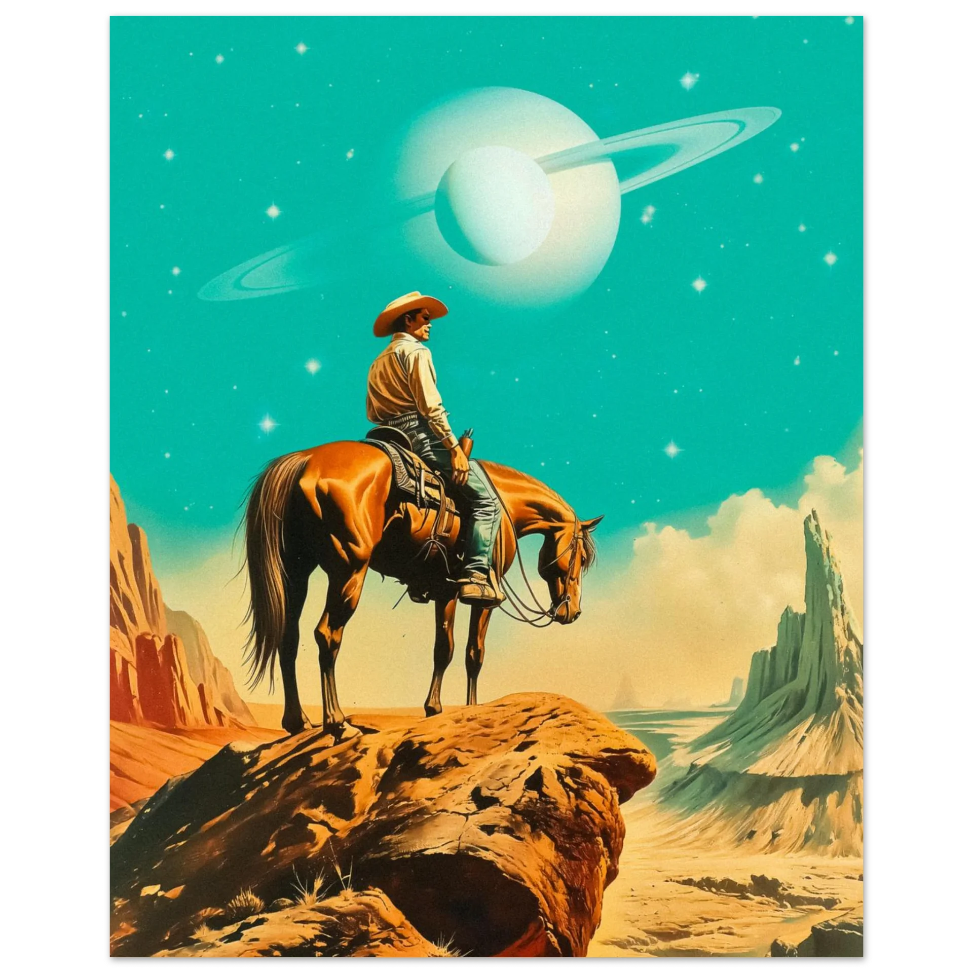 Western Astronaut Wall Art
