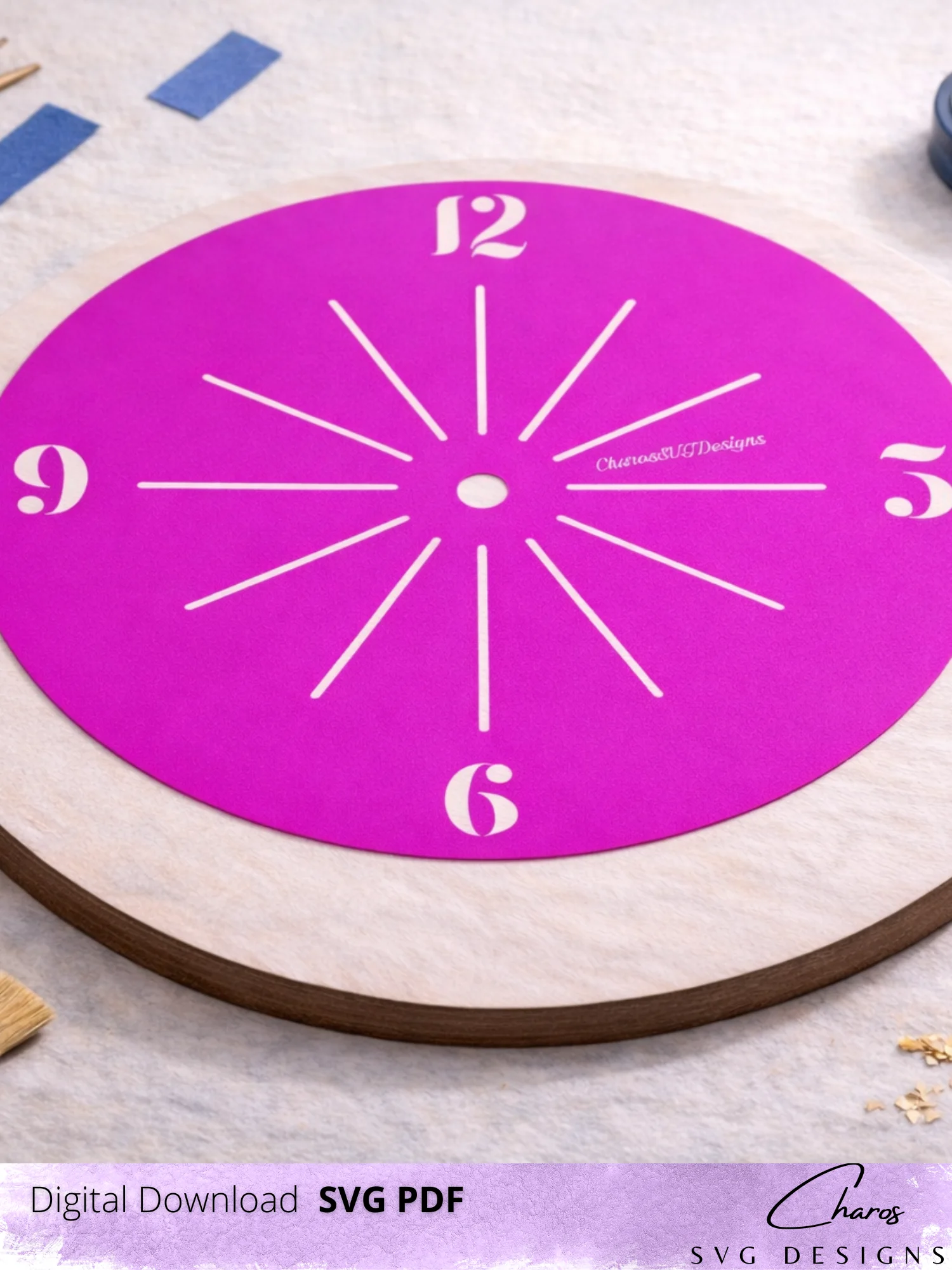 Resin/DIY Clock Stencil SVG Bundle – 4 Clock Face Templates (Digital Download) product image (5)