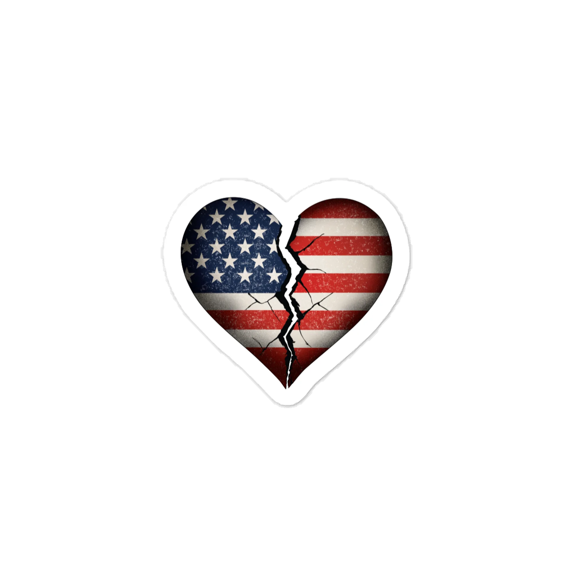 Our Broken USA Broken Heart Vinyl Decal – Die Cut | Political Statement Sticker for Car, Laptop & Window product image (1)