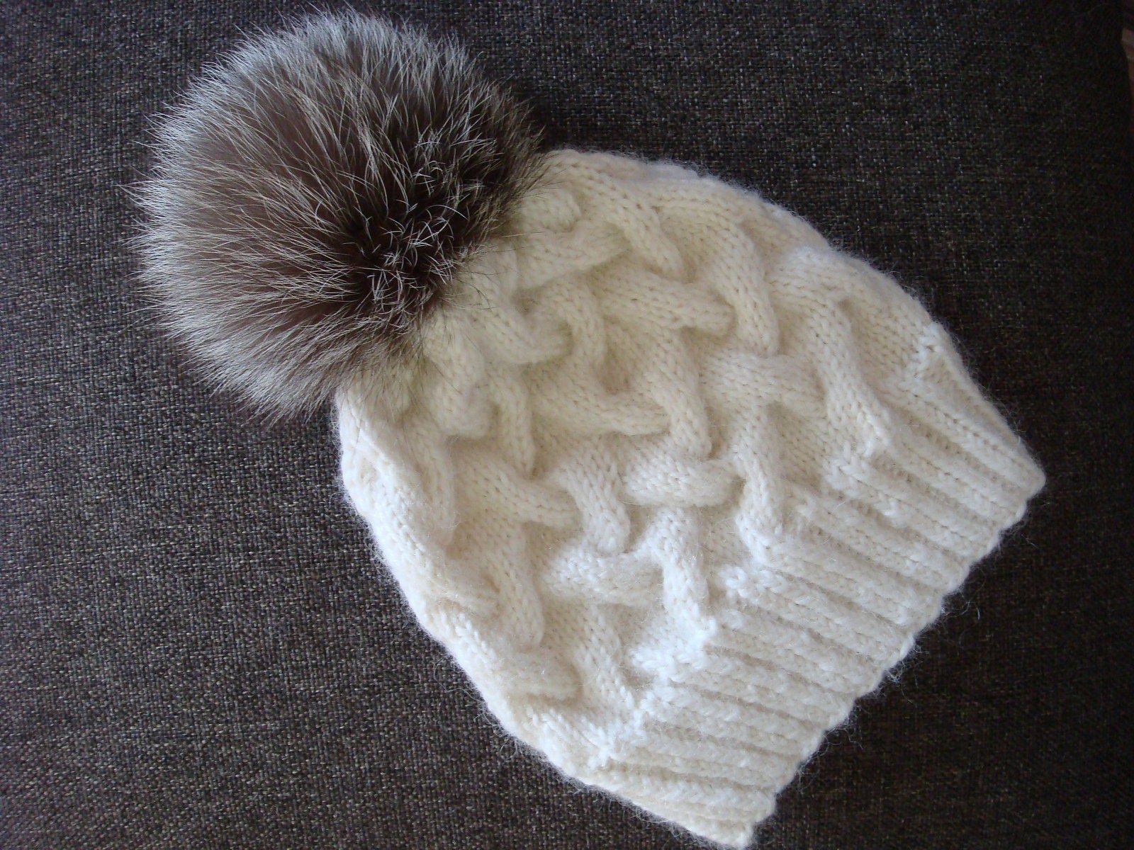 Cable Knit Winter Beanie Knitting Pattern product image (1)