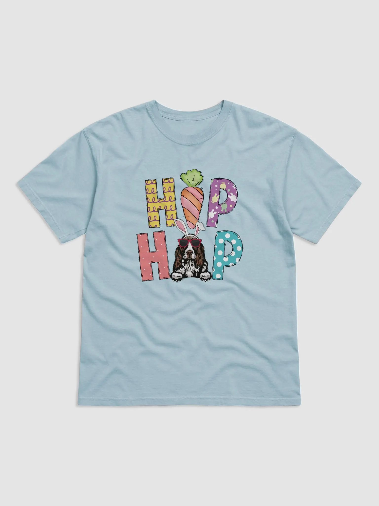 Hip Hop Easter Cocker Spaniel T-Shirt | Cute Easter Day Cocker Wearing Bunny Ears and Sunglasses T-Shirt product image (7)