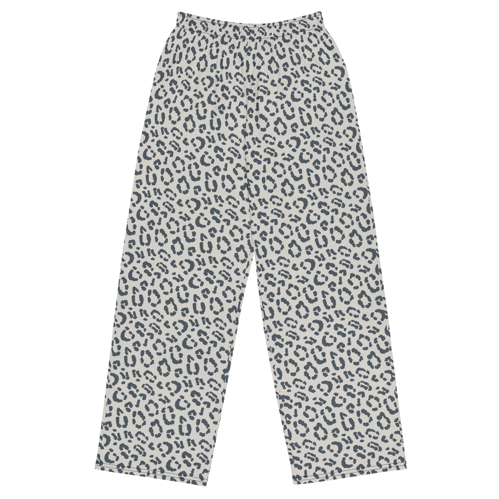 Bold Gray Leopard Print Unisex Wide-Leg Pants product image (1)