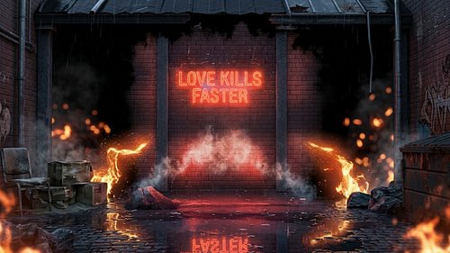 Consider yourself warned. The debut collection from Love Kills Faster is live. Tech-noir apparel for the broken and loyal. Li...