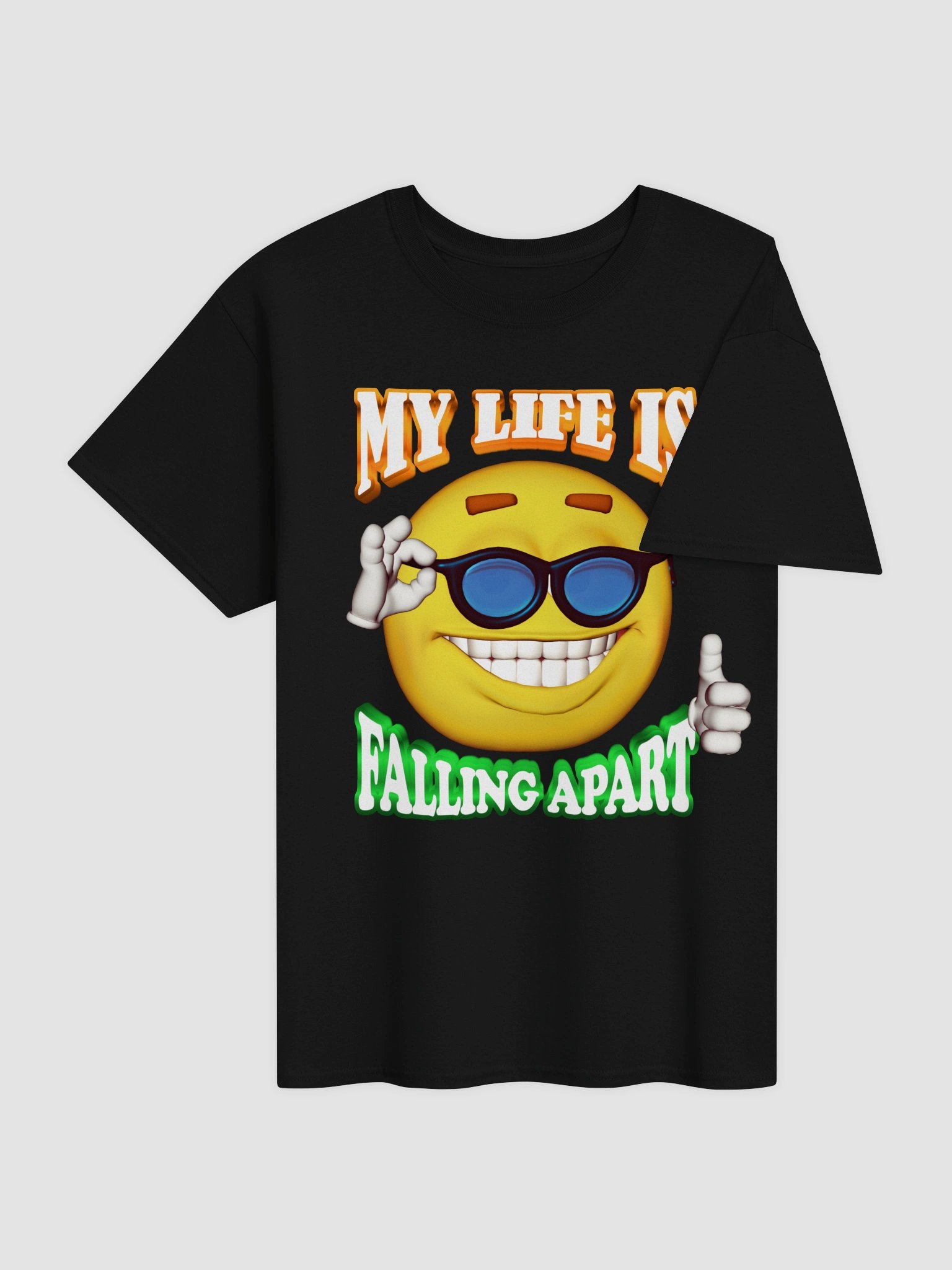 My life is falling apart cursed emote T-shirt product image (4)