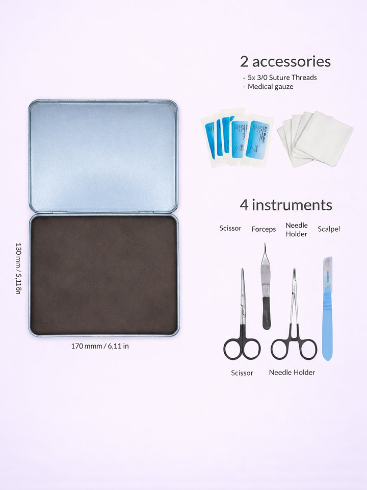 Hyperrealistic Suture Pad (that even bleeds) + Tools & Sutures product image (2)