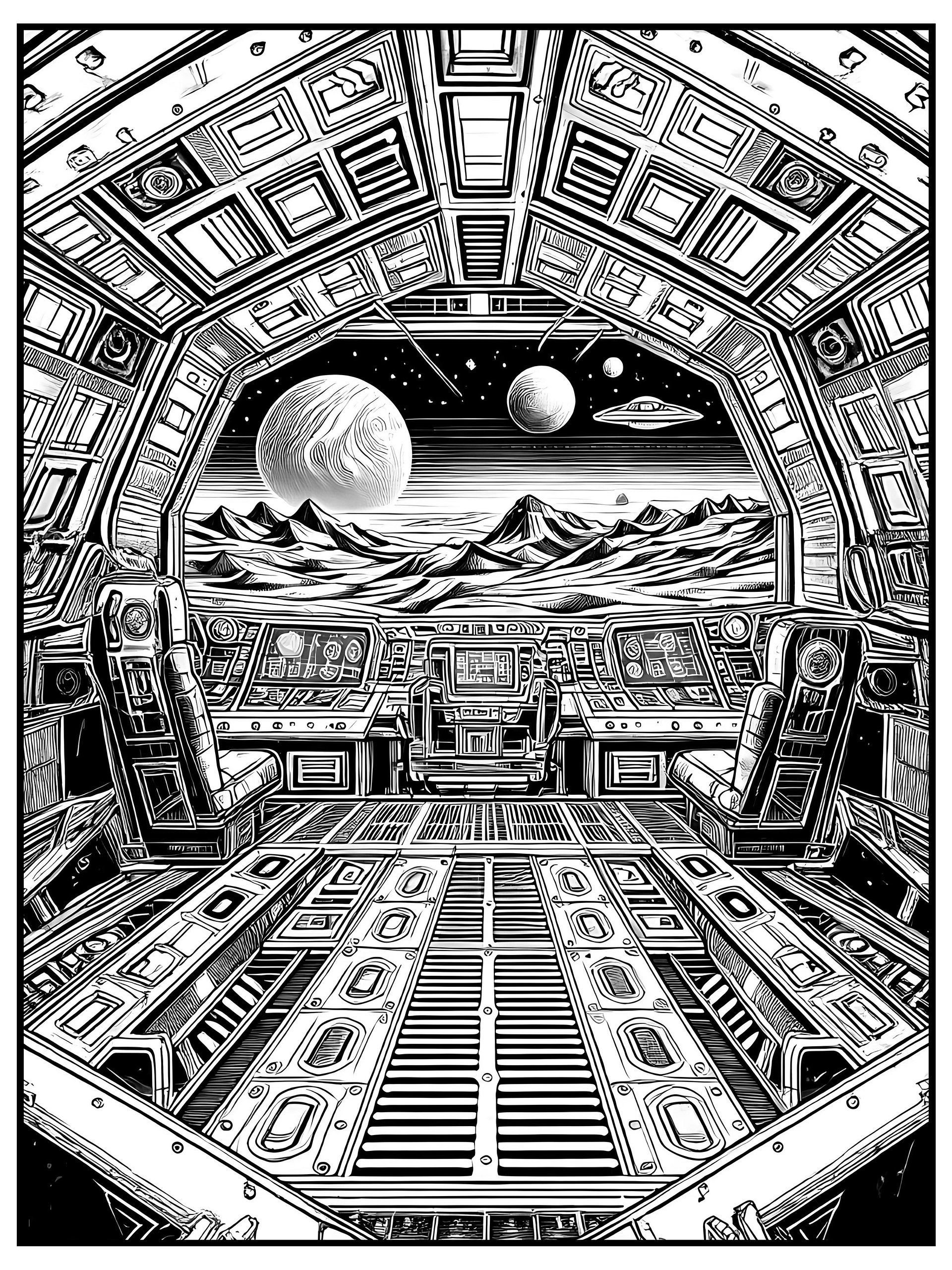 👽 3 Alien Planetary Launches Coloring Pages – Free Printable Set | MoonFun.Shop Launch Special product image (3)