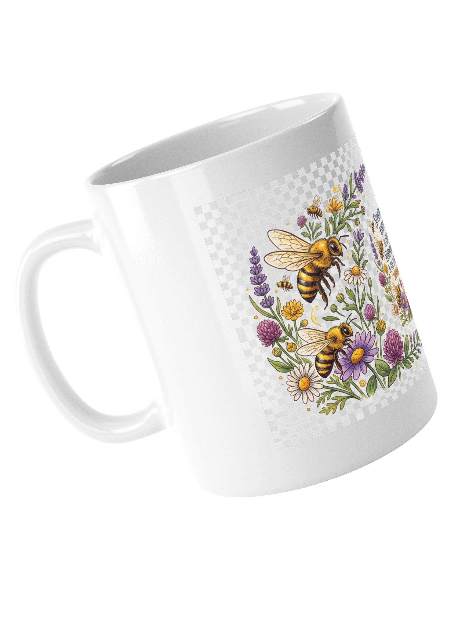 "The Sweetest Buzz" Botanical Bee & Honeycomb Coffee Mug product image (5)