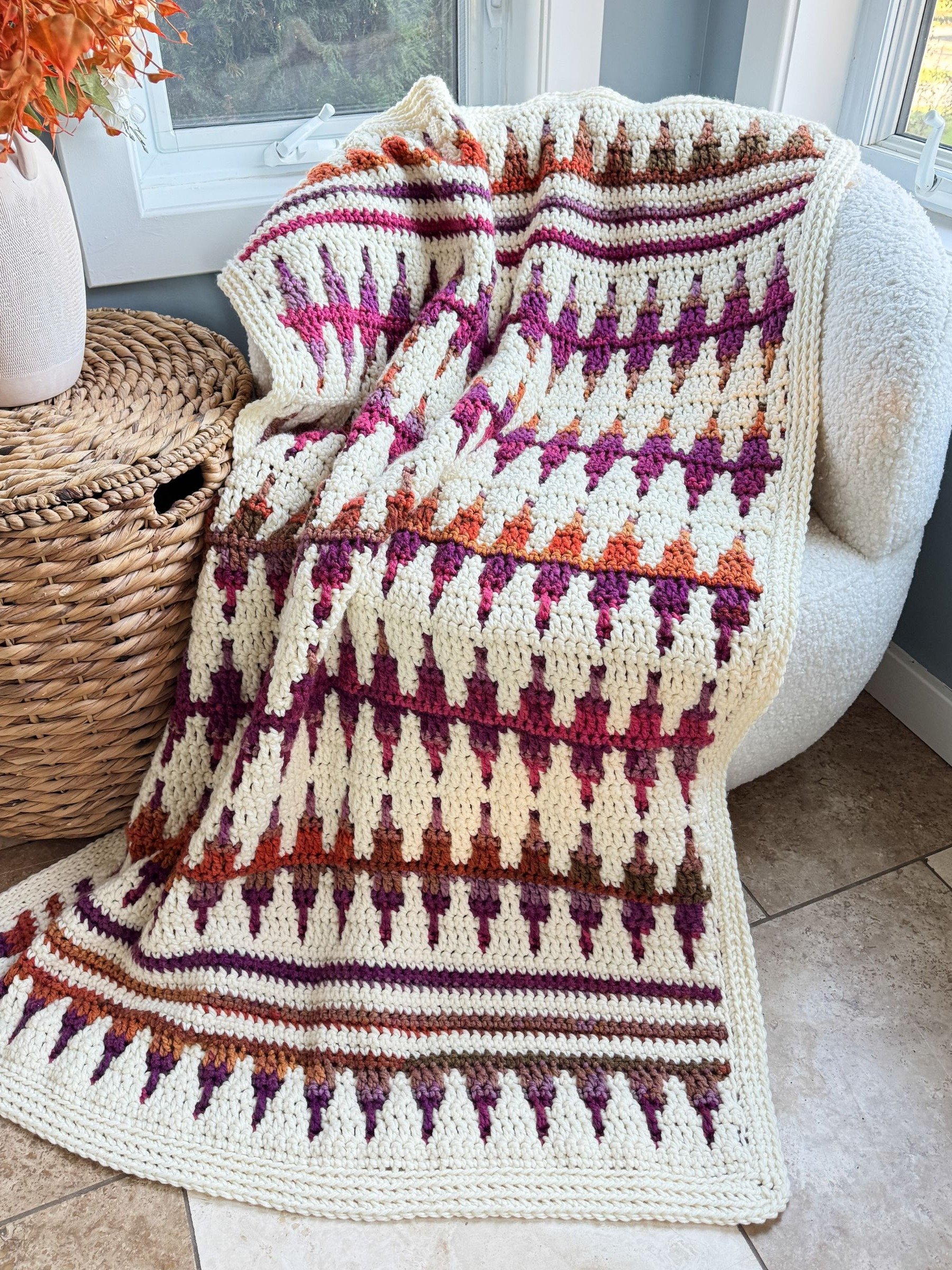 Autumn's Charm Mosaic Blanket Crochet Pattern product image (8)