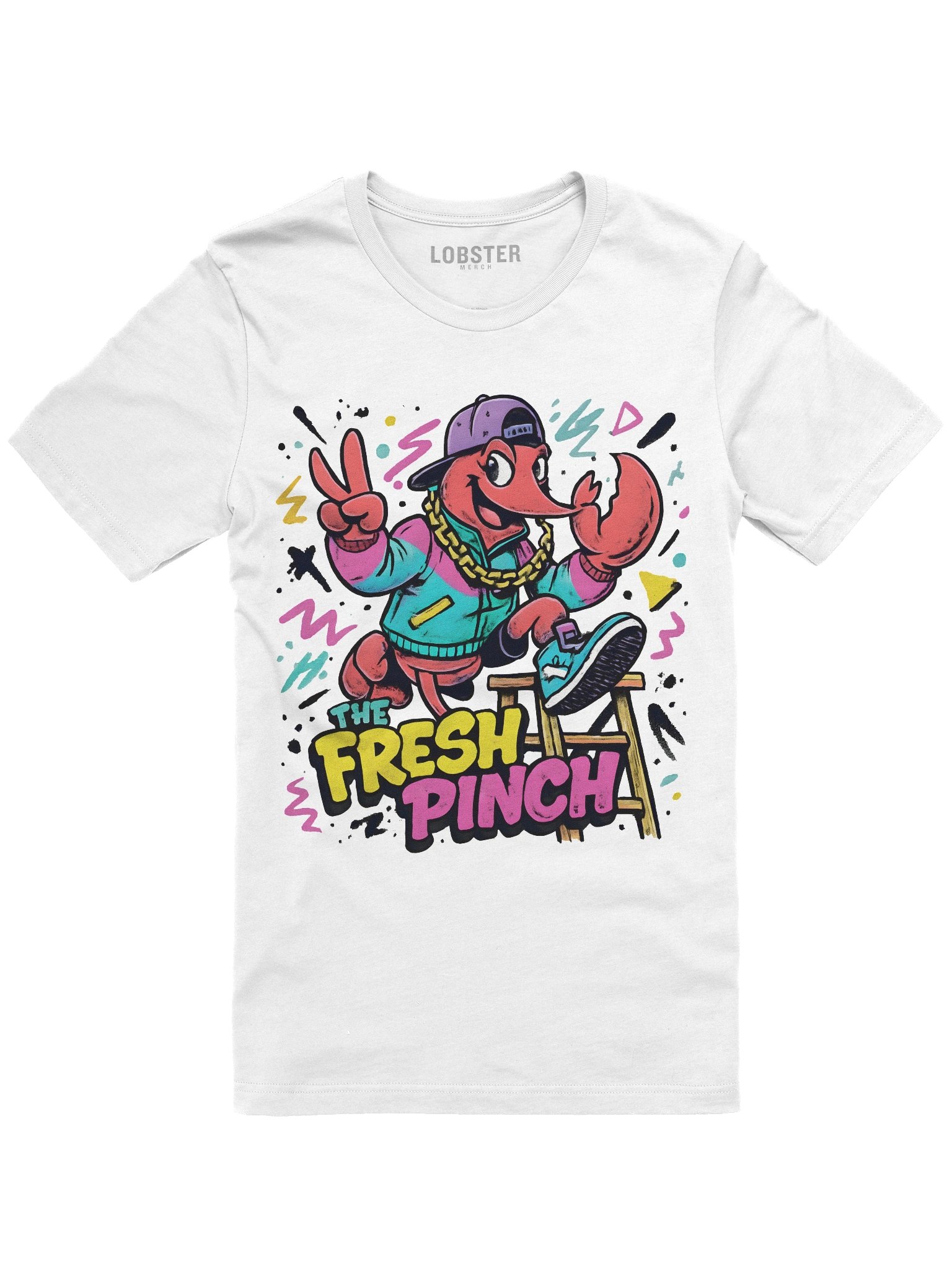 The Fresh Pinch T-Shirt | Funny 90s Lobster Graphic Tee product image (2)