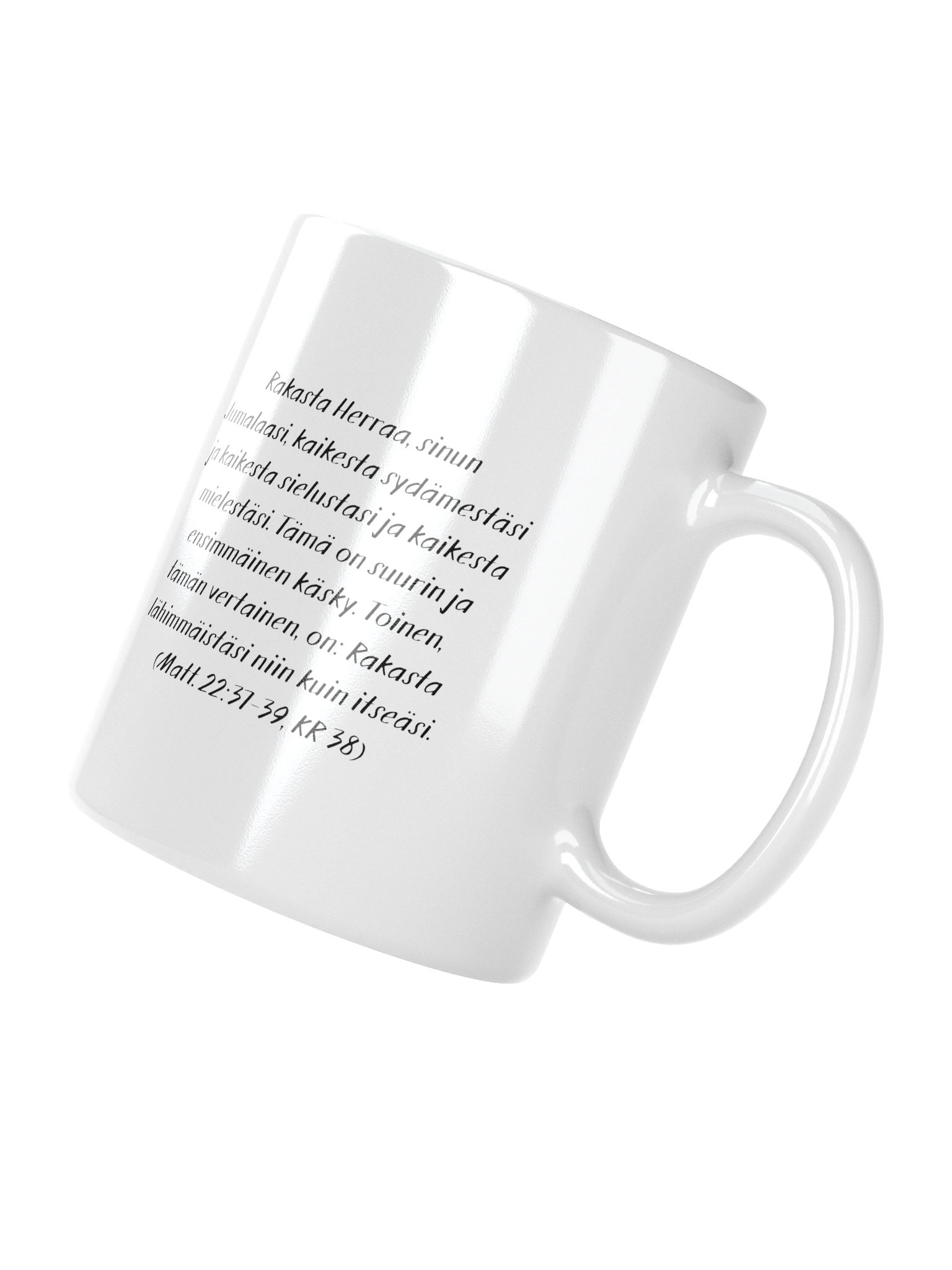 Usko Shopin valkoinen muki Matt. 22:37-39 product image (4)