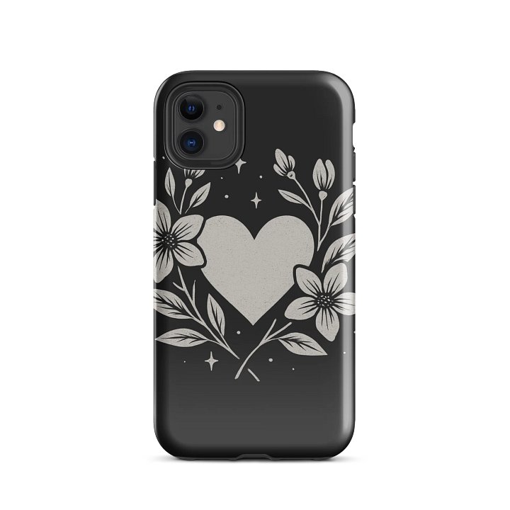 Floral Heart Monochrome iPhone Tough Case product image (28)