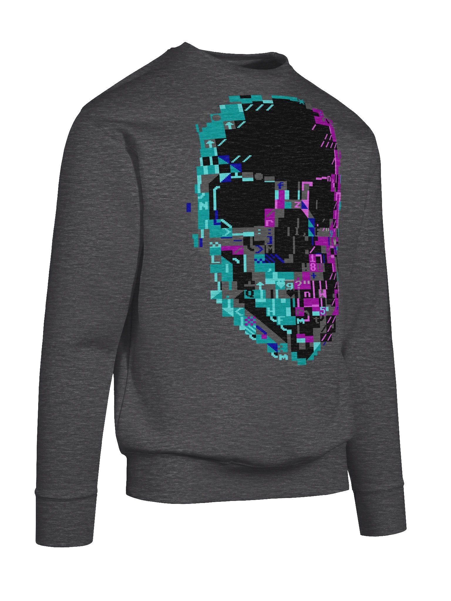 Cyberpunk ASCII Glitch Skull Sweater product image (10)