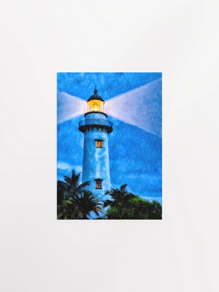St Simons Island Lighthouse At Night – Georgia Studio Art Print product image (1)