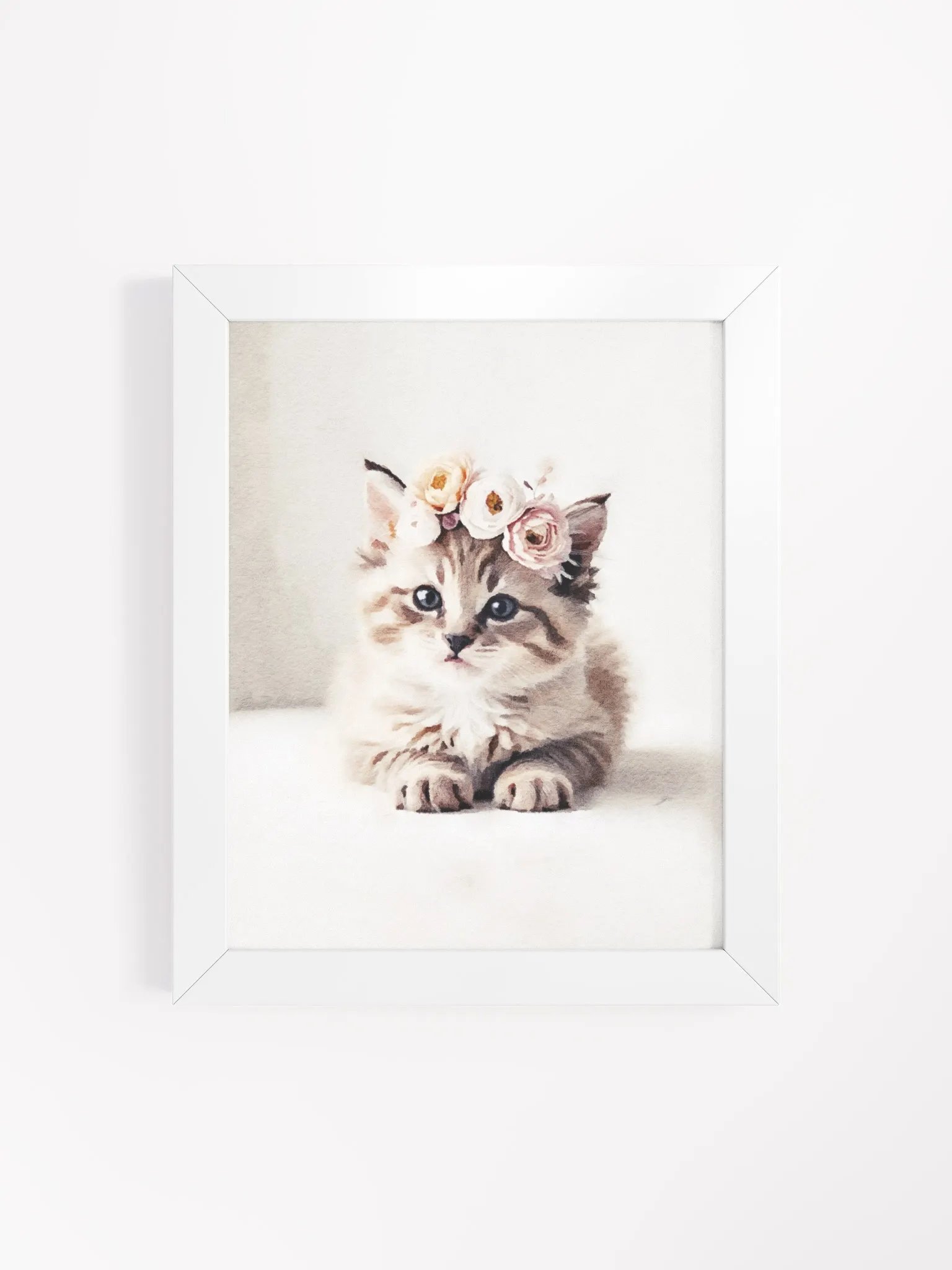 Floral Crown Kitten Framed Poster product image (119)