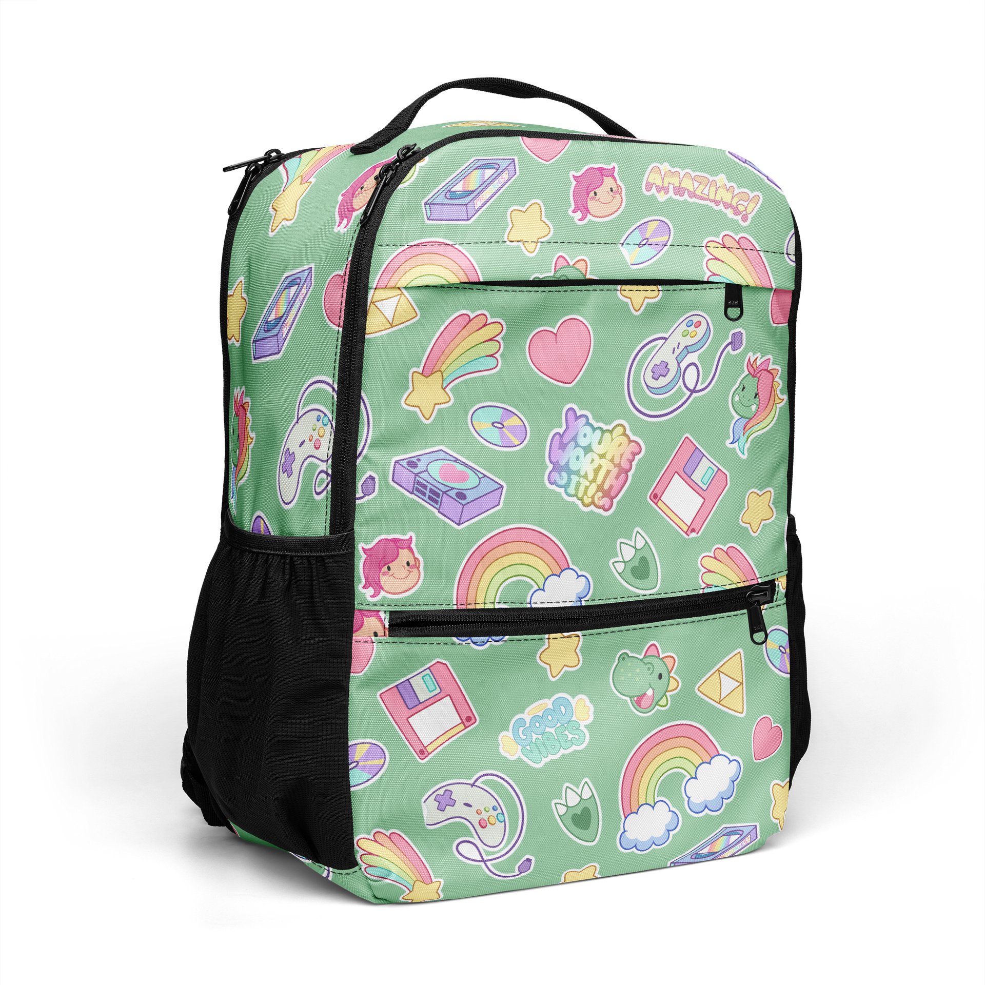 Retro Sticker Utility Backpack All Over Design product image (7)