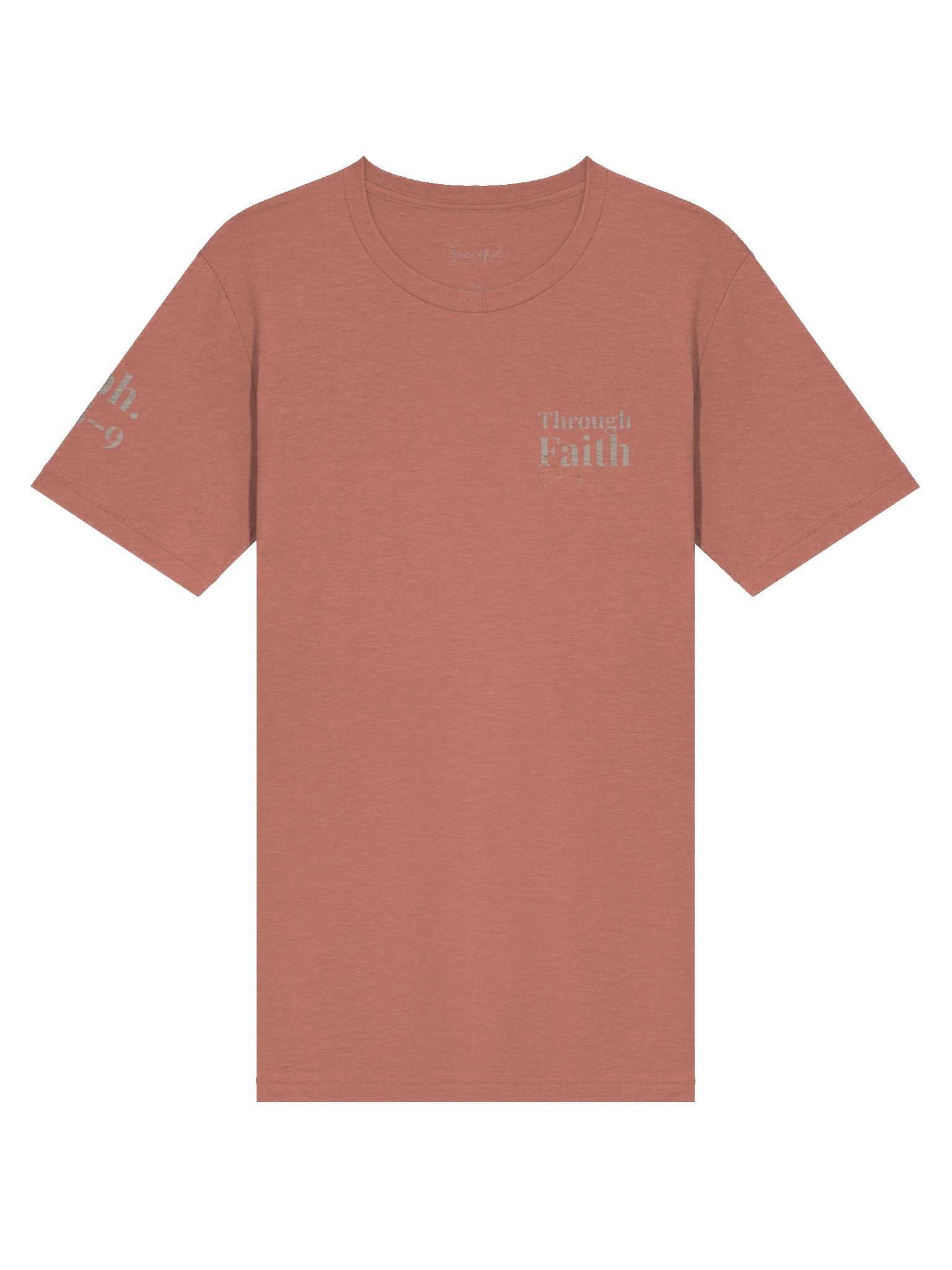 Through Faith Tee – Ephesians 2:8‑9 (Light) \| By Grace Capsule product image (3)