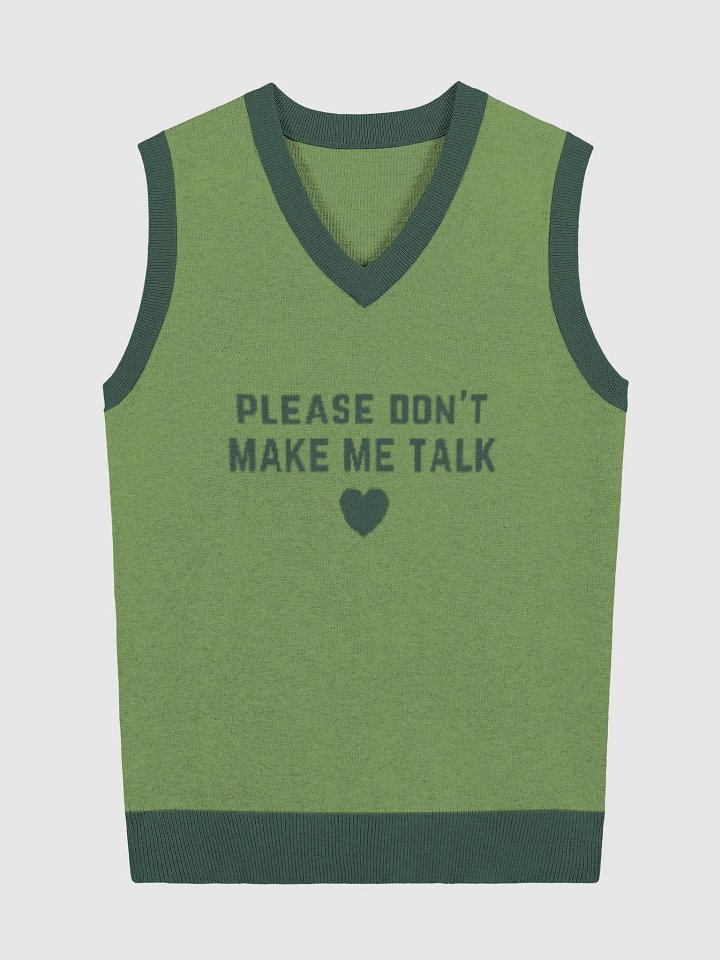 PLEASE DON'T MAKE ME TALK (duotone green) knitwear vest product image (3)