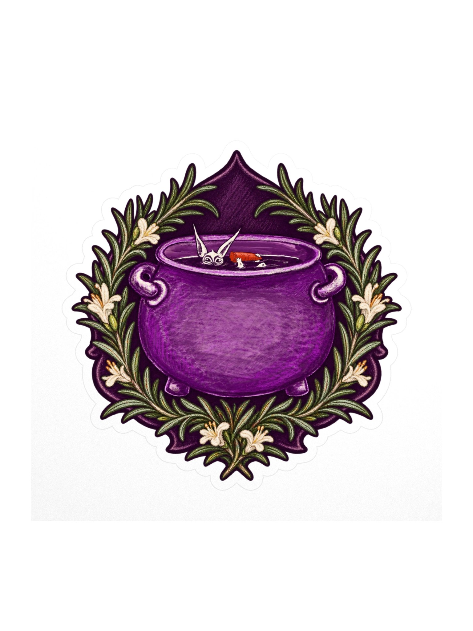 Whimsical Cauldron Kiss Cut Sticker product image (1)