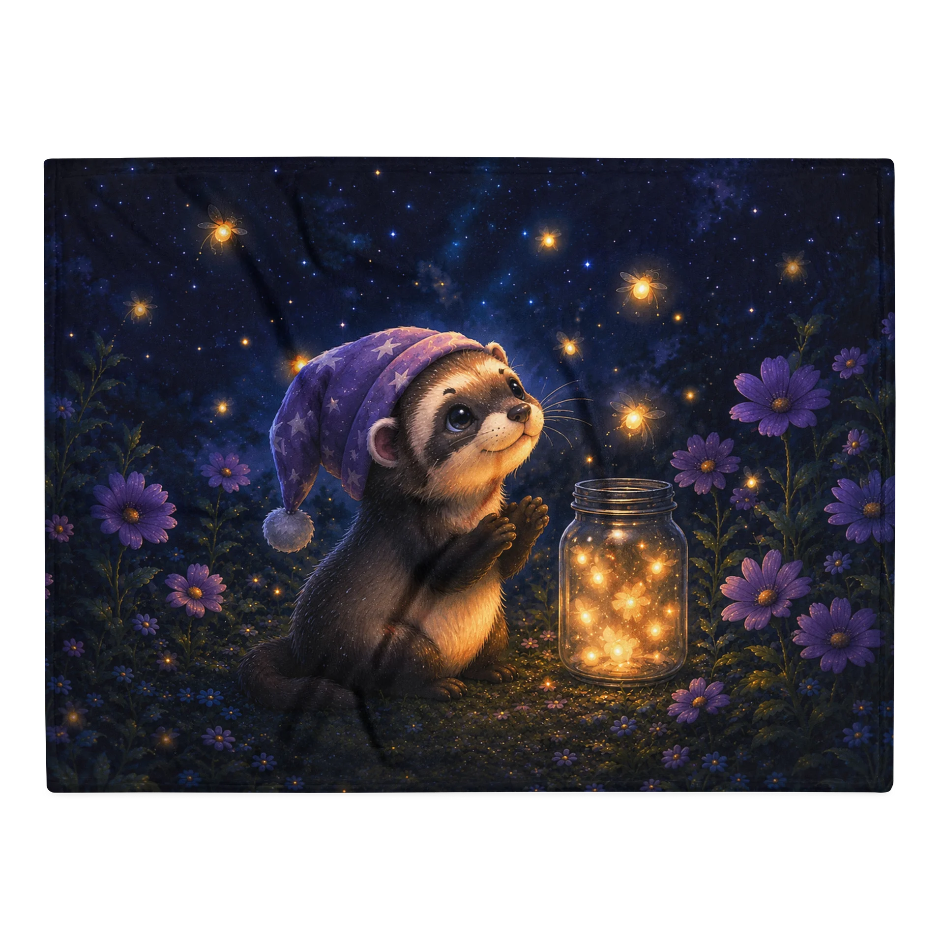 Firefly Wishes Ferret Throw Blanket | Moonlit Dreams product image (1)