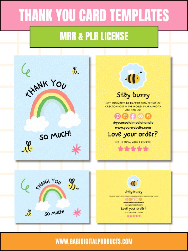 PLR/MRR Garden Thank You Card Templates product image (3)