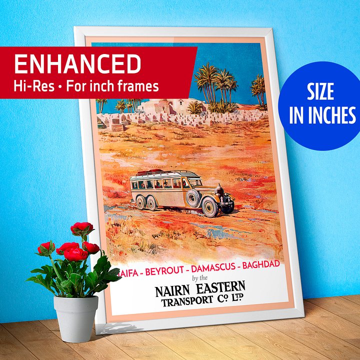 Haifa, Beirut, Damascus, Baghdad. Israel, Palestine, Lebanon, Syria, Iraq. 1931 — retro travel poster, vintage travel art print product image (1)